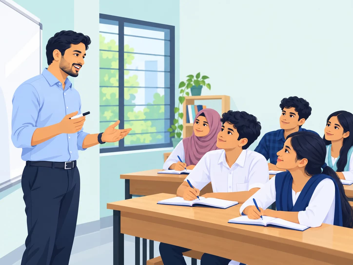 ক্লাসরুমে শিক্ষক ও শিক্ষার্থীরা